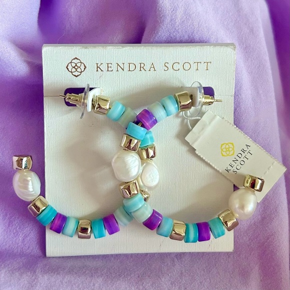 NWT Rachel Pearl Beaded Hoop Earrings - Picture 3 of 10